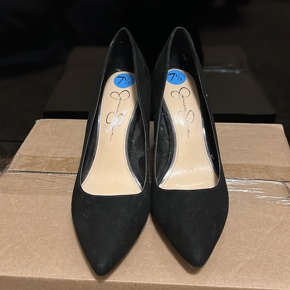 Jessica Simpson, Black/Silver, Close Toe, block Pumps, Size 7.5 - Picture 2 of 11